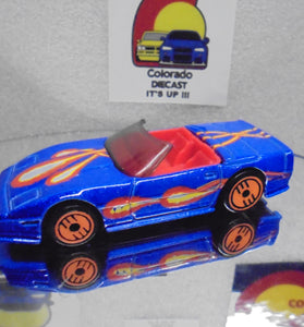 LOOSE HOT WHEELS BLUE REVEALERSCUSTOM CORVETTE w/ORANGE ULTRA HOTS