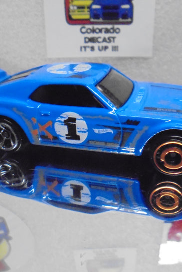 LOOSE HOT WHEELS BLUE '69 FORD MUSTANG BOSS 302 MYSTERY CAR