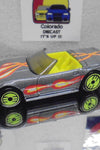 LOOSE HOT WHEELS REVEALERS GREY CUSTOM CORVETTE w/LIME ULTRA HOTS