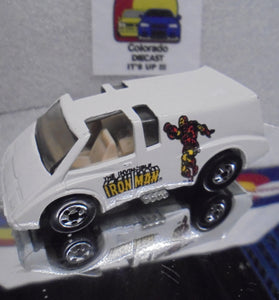 Loose Hot Wheels White Iron Man Vette Van w/Blackwalls