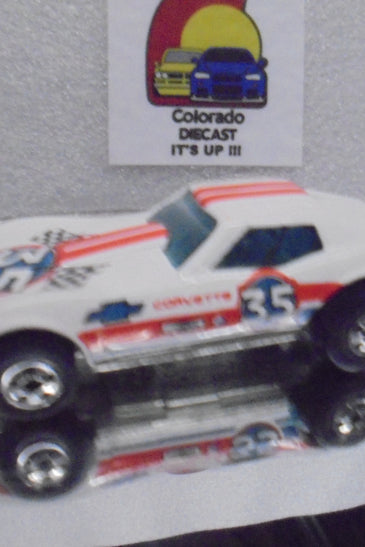 Loose Hot Wheels White Corvette Stingray #35 w/Blackwalls