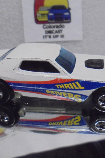Loose Hot Wheels White Thrill Drivers Torino Stocker w/Blackwalls Minor Wear