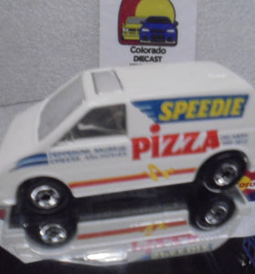Loose Hot Wheels White Speedie Pizza Ford Aerostar Van w/Blackwalls