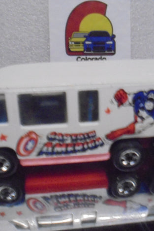 Loose Hot Wheels White Captain America GMC Motorhome w/Blackwalls