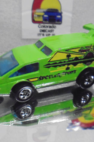 Loose Hot Wheels Green Spolier Sport Van 1 Rear Window w/Blackwalls