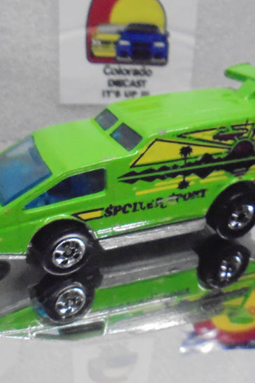 Loose Hot Wheels Green Spolier Sport Van 2 Rear Windows w/Blackwalls