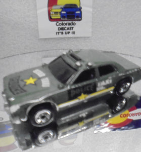 Loose Hot Wheels Green Star Taxi Police Car w/Blackwalls High Edge Wear