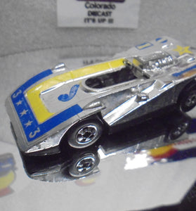 Loose Hot Wheels Chrome Steam Roller 3 Stars w/Blackwalls