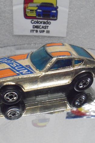 Loose Hot Wheels  Gold Chrome Datsun Z-Whiz w/Blackwalls Light Wear