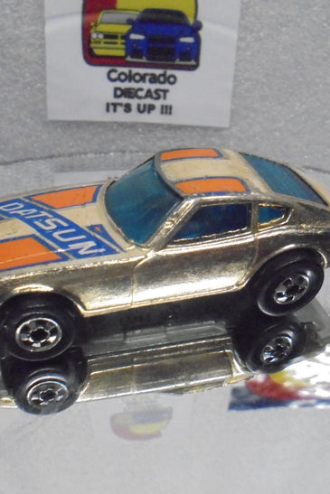 Loose Hot Wheels  Gold Chrome Datsun Z-Whiz w/Blackwalls Light Wear