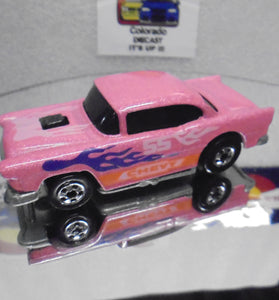 Loose Hot Wheels Pink '55 Chevy Bel Air w/Blackwalls