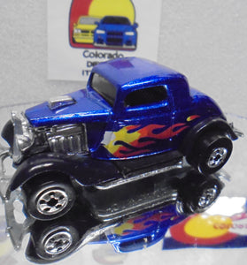 Loose Hot Wheels Blue 3-Window '34 Ford w/Blackwalls