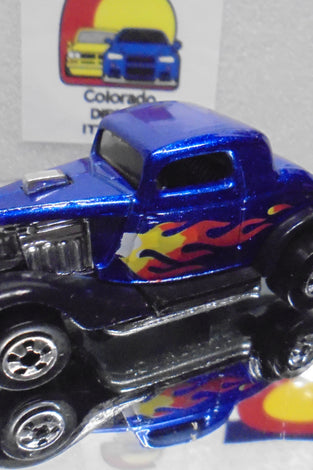 Loose Hot Wheels Blue 3-Window '34 Ford w/Blackwalls