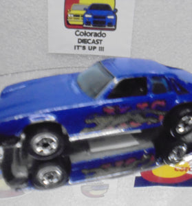 Loose Hot Wheels Blue Jaguar XJS w/Blackwalls
