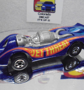 Loose Hot Wheels Blue Jet Threat w/Blackwalls Very Minor Wear