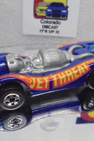Loose Hot Wheels Blue Jet Threat w/Blackwalls Very Minor Wear