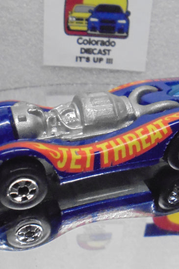 Loose Hot Wheels Blue Jet Threat w/Blackwalls Very Minor Wear