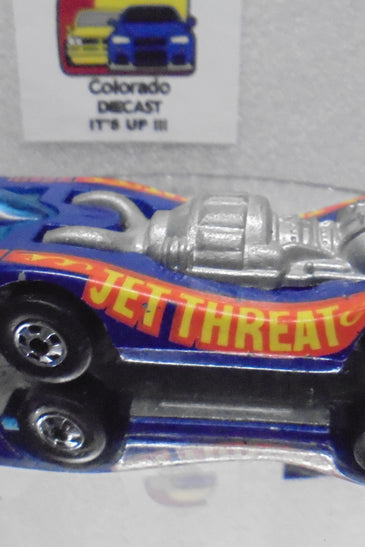 Loose Hot Wheels Blue Jet Threat w/Blackwalls Very Minor Wear