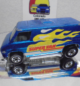 Loose Hot Wheels Blue Super Van w/Blackwalls High Edge Wear