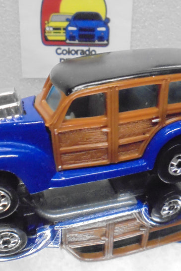 Loose Hot Wheels Blue 40's Woodie w/Blackwalls