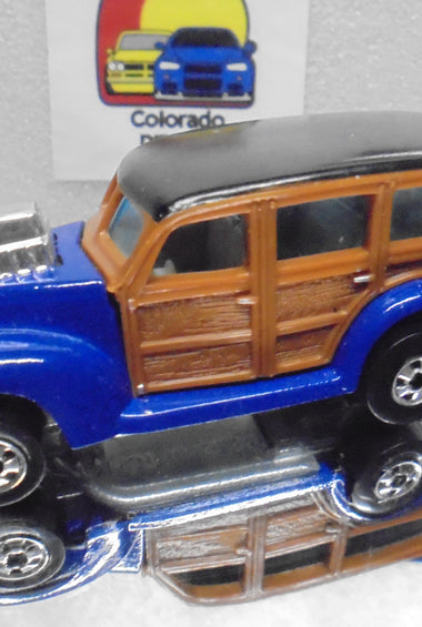 Loose Hot Wheels Blue 40's Woodie w/Blackwalls