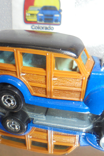 Loose Hot Wheels Blue 40's Woodie w/Blackwalls