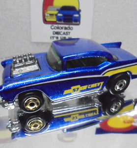 Loose Hot Wheels Blue '57 Chevy Bel Air w/GHO's