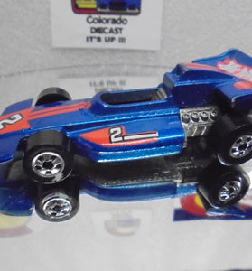 Loose Hot Wheels Blue #2 Racer w/Blackwalls