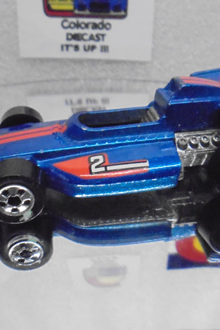 Loose Hot Wheels Blue #2 Racer w/Blackwalls