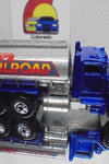 Loose Hot Wheels Blue Peterbilt Railroad Tanker Truck w/Blackwalls