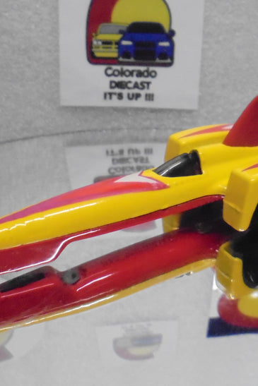 Loose Hot Wheels Yellow Tri Car X8 w/Blackwalls