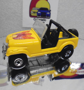 Loose Hot Wheels Yellow Roll Patrol Jeep w/Blackwalls