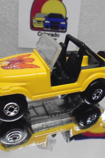 Loose Hot Wheels Yellow Roll Patrol Jeep w/Blackwalls