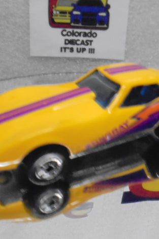 Loose Hot Wheels Enamel Yellow Corvette Stingray w/Blackwalls