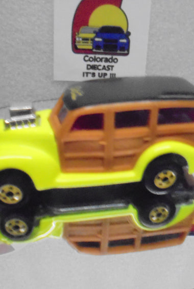Loose Hot Wheels Yellow Cal Custom 40's Woodies w/Yellow Blackwalls