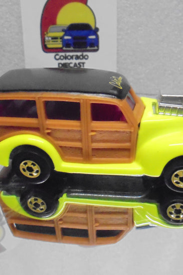 Loose Hot Wheels Yellow Cal Custom 40's Woodies w/Yellow Blackwalls