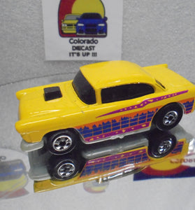Loose Hot Wheels Yellow '55 Chevy Bel Air w/Blackwalls
