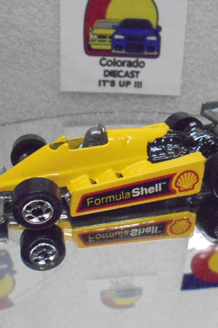 Loose Hot Wheels Yellow Shell Racer w/Blackwalls