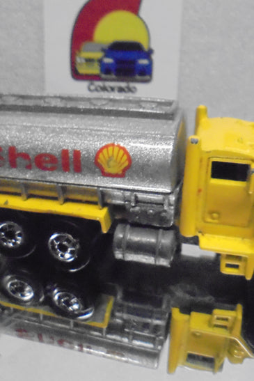 Loose Hot Wheels Yellow Shell Peterbilt Tanker Truck w/Blackwalls