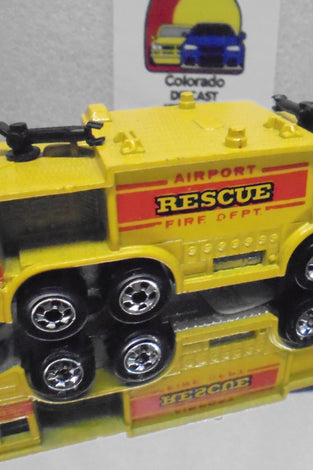 Loose Hot Wheels Yellow Airport Rescue Truck w/Blackwalls