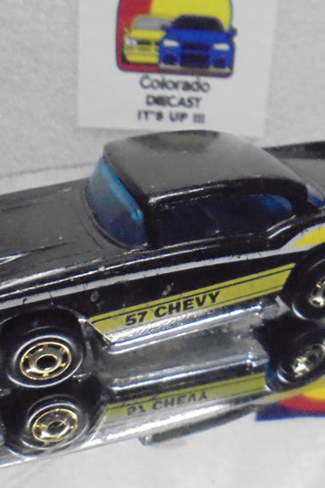 Loose Hot Wheels Black '57 Chevy Bel Air w/GHO's