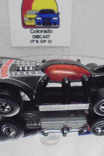 Loose Hot Wheels Black Spider-Man Car w/Blackwalls