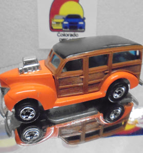 Loose Hot Wheels Orange 40's Woodie w/Blackwalls