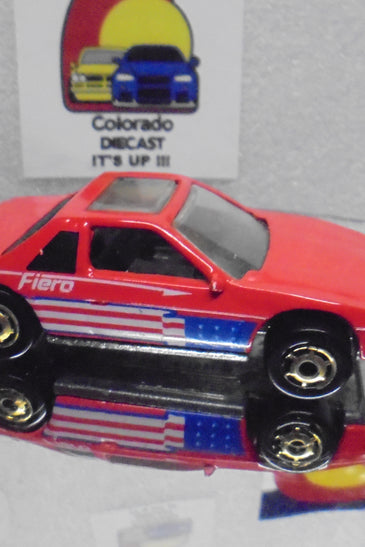 Loose Hot Wheels Red Pontiac Fiero w/GHO's  No Flag on Hood