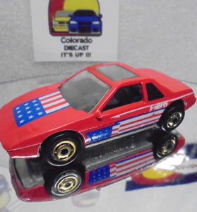 Loose Hot Wheels Red Pontiac Fiero w/GHO's  Flag on Hood