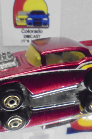 Loose Hot Wheels Dark Red '57 Chevy Bel Air w/GHO's