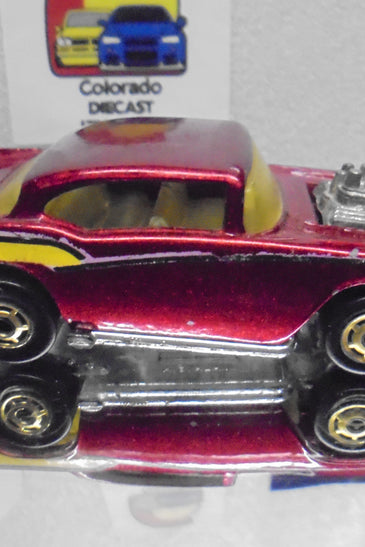 Loose Hot Wheels Dark Red '57 Chevy Bel Air w/GHO's