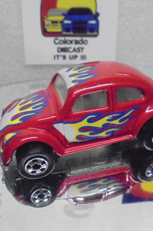 Loose Hot Wheels Red w/Flames Volkswagen Bug w/Blackwalls