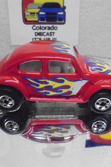 Loose Hot Wheels Red w/Flames Volkswagen Bug w/Blackwalls