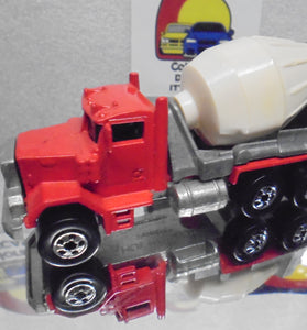 Loose Hot Wheels Red Peterbilt Cement Mixer w/Blackwalls